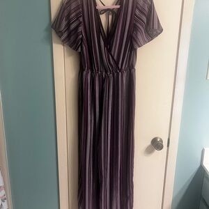 Xhilaration Purple Striped Jumpsuit